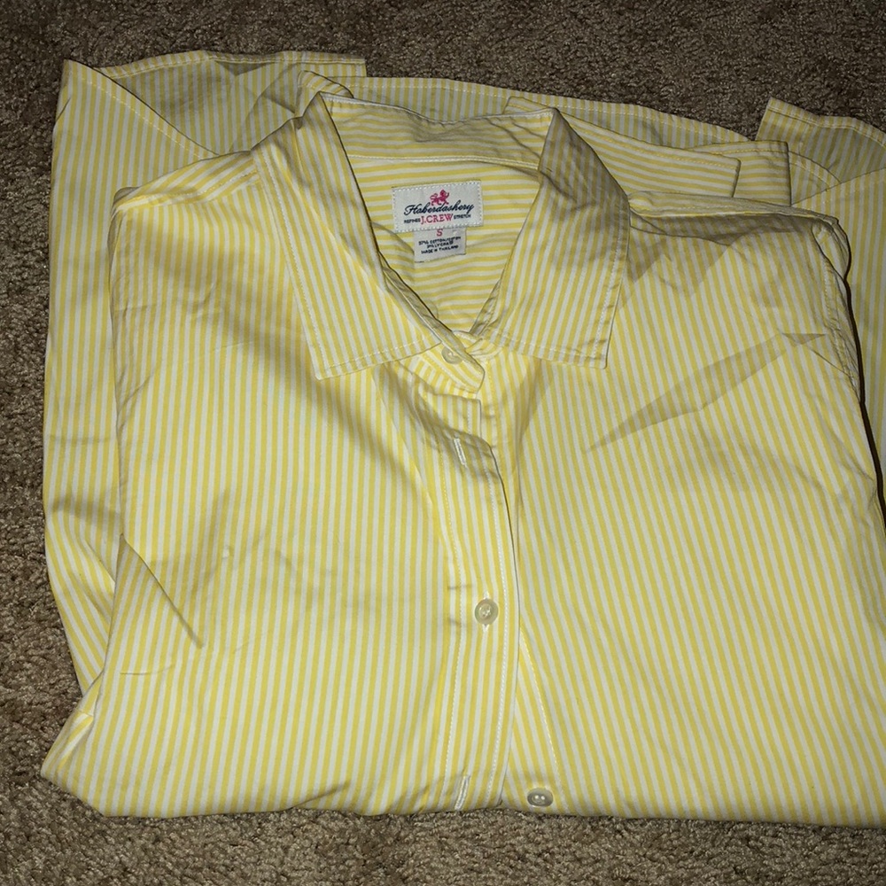 Women’s yellow striped button down